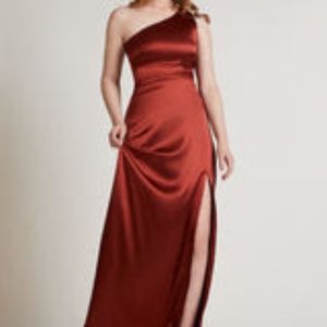 Porto Dress in Burnt Orange Satin